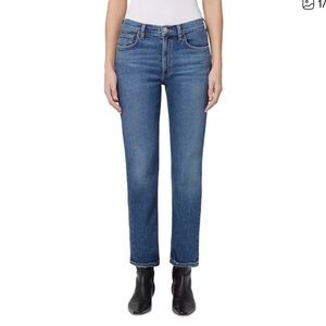 Agolde Kye stretch Straight-Leg Jeans in Medium Blue Wash